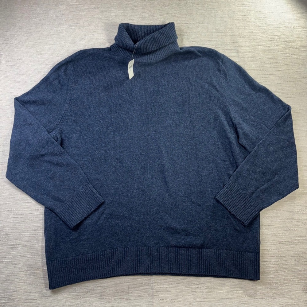 NEW Gap Mens XXL Warmest Turtle Sweater Dark Indigo Blue Turtleneck Knit